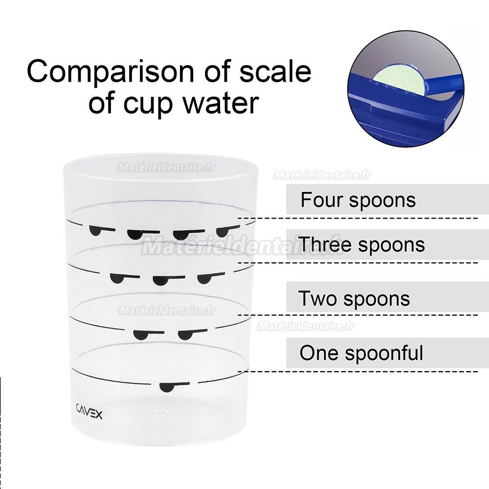 Boîte de rangement étanche à l'humidité pour matériaux d'empreintes avec gobelet doseur